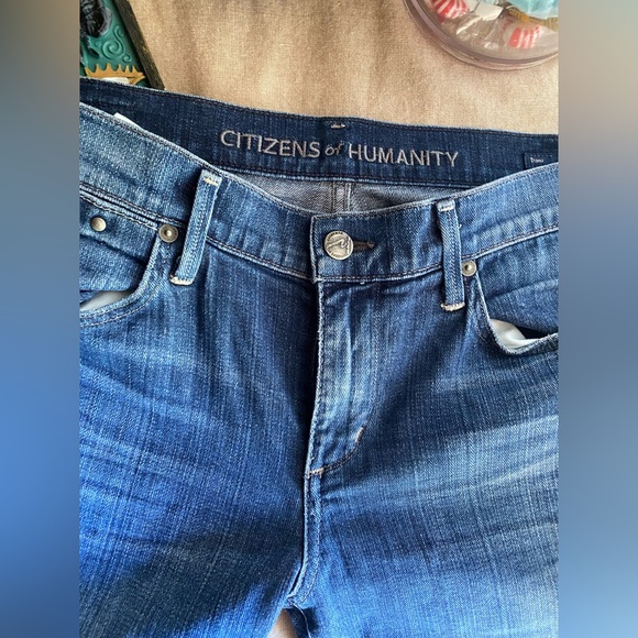 CITIZENS OF HUMANITY Dani Cropped Straight Leg Jeans Low-rise in Blue Sz 27 - Picture 3 of 14